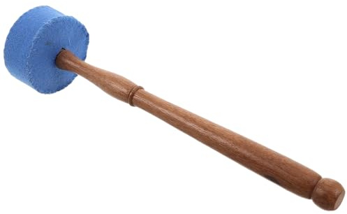 Didiseaon Mazo para Cuenco Tibetano de 28 Cm de Fieltro y Madera Manejo Cómodo para Meditación y Rituales del Sonido Azul