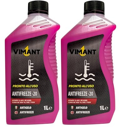 VIMANT Antigelo Pronto all'Uso Rosso, 2 Litri, 2x1L, Liquido Refrigerante Radiatore, Made in Italy