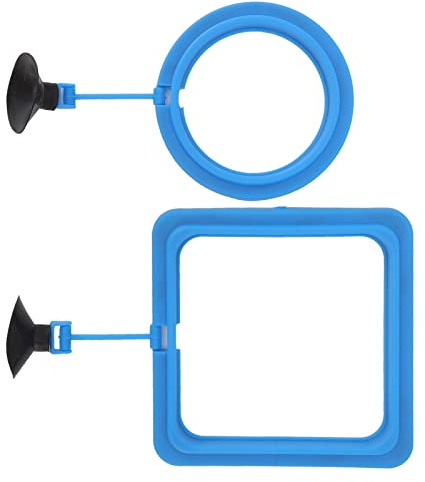 Asixxsix Cercle de Nourriture Flottant pour Aquarium, Garde l'eau Propre, Anneau d'alimentation pour Aquarium Pratique avec Ventouse Forte pour Nourrir Les Aliments en Flocons