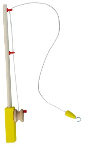 AMSLSIU Juego de Pesca de para Madera para Preescolar. Mejora Las Habilidades motoras con caña Pescar Ajustable. Juguete Educativo Viaje.