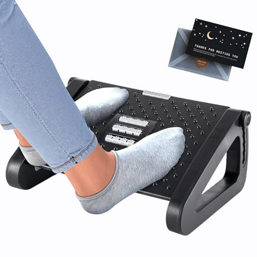 JOTOL Poggiapiedi per Scrivania Regolabile,Poggia Piedi con Funzione di Massaggio,Poggiapiedi Ergonomico per Migliorare la Postura,per Casa,Ufficio e Viaggi