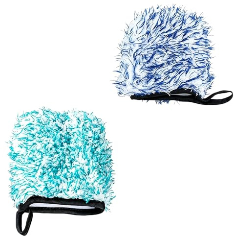 Daxiangsheng Highly Absorbent Chenille Microfibre Wash Mitt for Car, 2Pcs | Made with Dense Microfibre Chenille Strands, Help Lift Dust And Grime Effectively Remaining Gentle on Car Paint