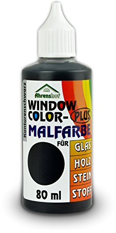 Window Colors Plus Konturfarbe schwarz 80 ml