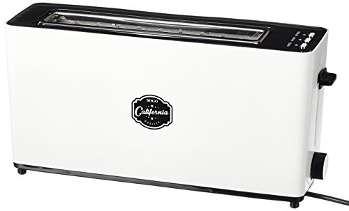 SOGO Tostadora con Ranura Extra Amplia y 900W - Tostador con Función Cancelación, Descongelado y Recalentado - Luz LED Indicadora y Exterior de Toque Frío - Tostador con Bandeja de Migas Extraíble