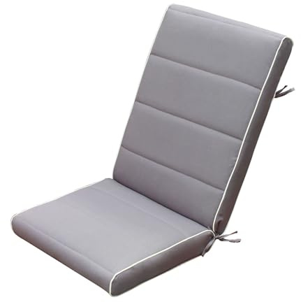 milani home - Cuscino Medio Beige Con Doppia Cucitura Per Sedia E Poltrona Per Esterno Idrorepellenti Resistente All'Acqua - Grigio