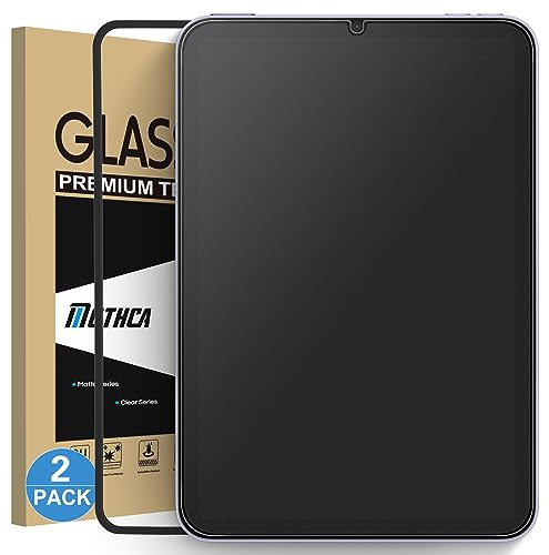 Mothca 2 Pack Matte Glass Screen Protector for iPad Mini 8.3” A17 Pro (2024) & Mini 6 (2021) with Alignment Frame, Anti-Glare & Anti-Fingerprint Tempered Glass Film for iPad Mini 7/6, Smooth as Silk