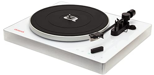 Aiwa APX-680BT: Bluetooth Plattenspieler, 2 Geschwindigkeiten 33/45 U/min, magnetische Aluminiumkapsel, balancierter Arm, Farbe: weiß, APX-680BT/WH