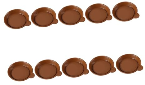 Happyyami 10pezzi Sottovaso per Piante Colore caffè con Maniglia Resistente e Profondo per Protezione Superfici e umidità delle Piante