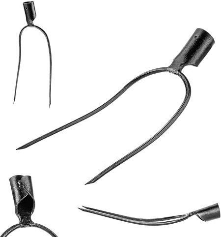 KADAX Steingabel ohne Stiel, Kartoffelgabel aus Stahl, Rübengabel, Drahtgabel, Kartoffelforke, Spatengabel, Mistgabel, Mistforke, Heugabel, Grabgabel (Schwarz 2 Zinken)