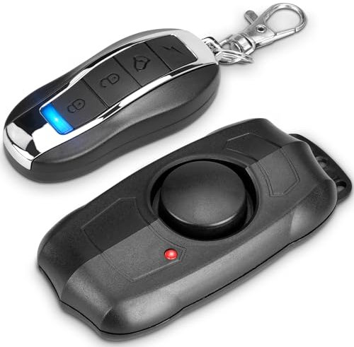 NathrBTV Fahrradalarm Fahrrad Alarmanlage Fahrradalarmanlagen mit Fernbedienung Drahtlose Motorrad Fahrrad Alarm mit USB Wiederaufladbar IP55 Wasserdicht 110 dB Super Laut