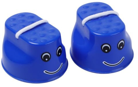 HoveeLuty Kunststoff-Laufstelzen für Kinder, Spring- und Gleichgewichtstrainingsspielzeug, Plattform-Topfstelzen, 2 Stück, Blau