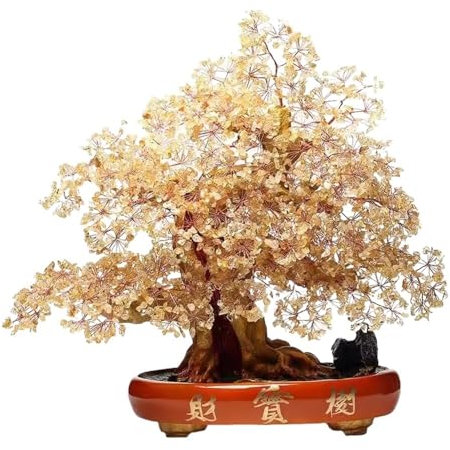 GLigeT Crystal Money Tree Citrine Fortune Tree Home Wine Cooler Entrance Shop Company Opening Gift Ornaments Ornaments Crystal Feng Shui Tree