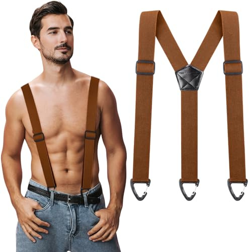 Kiiwah Bretelle da Uomo Y-Sling, Elastici Registrabili Bretelle con Fibbia Triangolare Antiscivolo Uomo Donna Larghe 3.5cm per Camicie, Abiti, Feste, Affari
