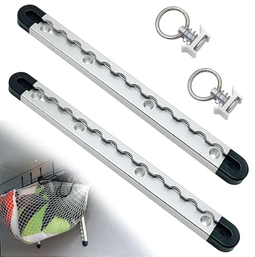 PRITOK Juego de rieles de aluminio para aerolíneas: 2 rieles semicirculares con 4 tapas finales y 2 aros de amarre, rieles de 30 cm para remolques, coches, caravanas, autocaravanas