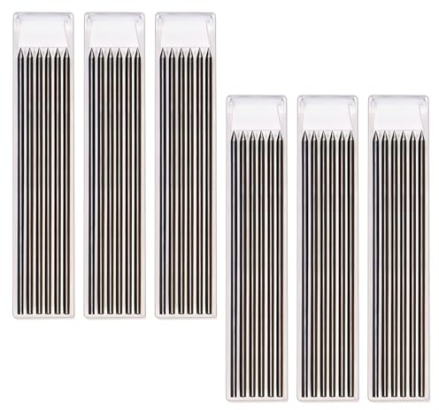 Générique 48 Pièces Mine Crayon Chantier 2.8mm, HB, Recharges pour Crayon Charpentier, Noir, pour Menuiserie et Construction