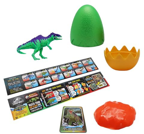 Jurassic World Captivz Colour Change Edition Slime Eggs With Buildable Dinosaur Toy And Slime, Ideal Present For Boys And Girls