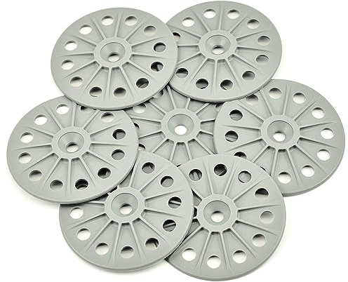 Hawkeng 60mm Reinforced 30% Glass Fibre Washers for Fixing Rigid Insulation Boards, Mid Grey - 300PCS