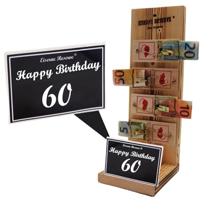 * Happy Birthday 60 Birthday - Iron Reserve ® Mousetrap Money Gift - The Funny Gift Idea - Give Money
