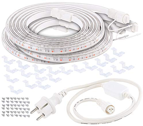 Lunartec LED-Strip Pflanzenlampe: 9 Meter LED-Pflanzen-Wachstums-Streifen, rot & blau, mit Netzteil (Pflanzenlampe rot blau, Pflanzenlicht-Band)
