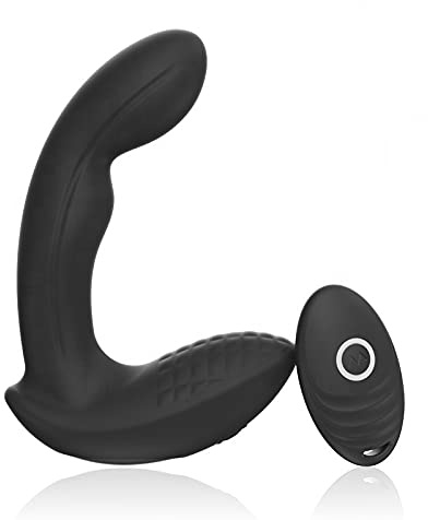 CHERRYDELICE - Massaggiatori per la Prostata Telecomandato con 10 Modalità di Vibrazione, Uomo, Silenzioso, Impermeabile, Silicone, Ricaricabile USB (Nero)