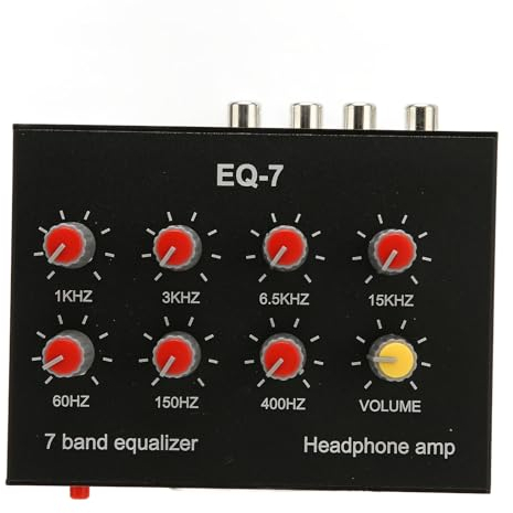 Topiky 7 Band Sound Equalizer, 7 Band Car Equalizer, Output Input 12dB High Bass Adjustment Dual Channel Digital Equalizer, Subwoofer Systems