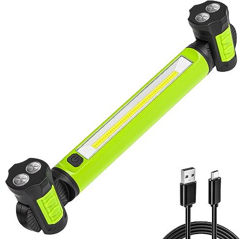 Work Light, 2500LM Bright LED Work Lights, 5200mAh Rechargeable Magnetic Under Bonnet Work Light Bar with Hooks,Cordless Portable Underhood Light for Mechanics for Car Bonnet/Garage/Workshop/Emergency