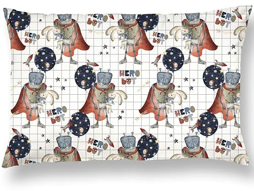 Baumwoll-Kissenbezug für Kinder Größe 40x60 cm Hochwertige Qualität, angenehm weich und pflegeleicht. Mit verschiedenen Designs. Ideal für komfortablen und erholsamen Schlaf.