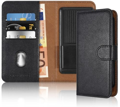 Cadorabo Klapphülle kompatibel mit Samsung Galaxy S5 MINI / S5 MINI DUOS-Handyhülle mit Kartenfach, 360 Grad Schutzhülle zum klappen- Flip Case Book Cover PU Leder Handytasche klappbar SCHWARZ