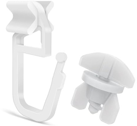 YJSDDNTY Deslizador en X para rieles de Cortina (Juego Completo, 100 Ganchos de Cortina, Incluye 6 topes), Deslizadores de Cortina estándar de 6 mm