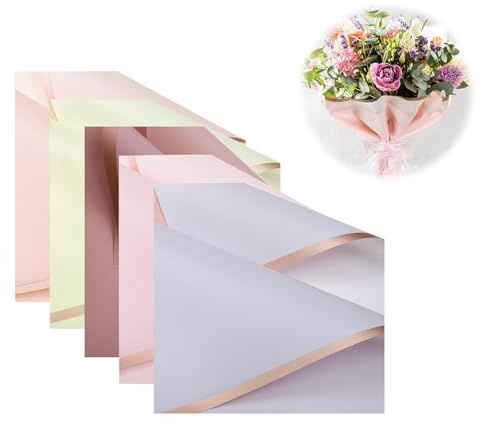 Carta da Regalo Per Bouquet, Carta da Imballaggio, Impermeabile Per Fiori, Confezioni Regalo, Mazzi di Fiori, per Matrimoni Compleanni Fioristi, 20 Pezzi (58 X 58 cm)