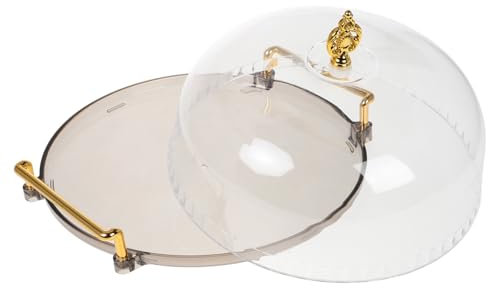 Alipis Copertura Protettiva Trasparente Per Vassoio Da Dessert Con Coperchio Cupola Coperchio Rotondo Per Alimenti Vassoio Per Esposizione Di Torte Di Frutta