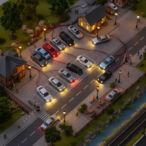 10 PCS 1:87~1:100 H0 Scale Model LED Lighted Car, 45 * 16 * 11MM HO Scale Model Vehicle Car Front And Rear Lights For Building Train Layout For H0 For TT
