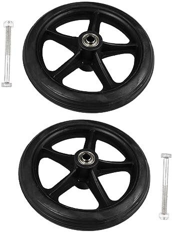 Veemoon Roue Avant De Fauteuil Manuel 7 Pouces Pneu Plein Caoutchouc Polyuréthane Lot De 2 Roues Silencieuses Résistantes à L'usure Remplacement Fauteuil