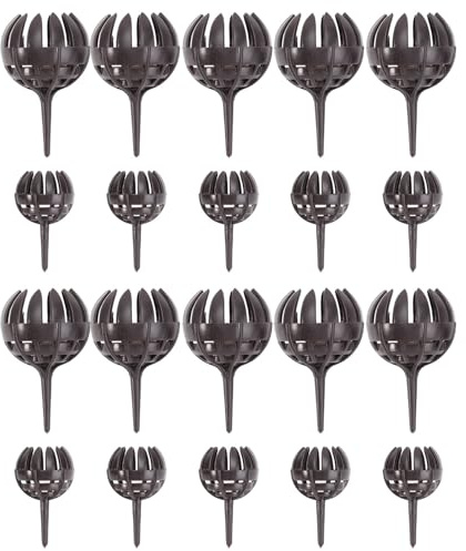 Gadpiparty Cestas para Fertilizantes de Plástico para Bonsáis 20 Unidades 10 Grandes y 10 Pequeñas Contenedores Protectores para Abono Redondo Macetas Controladores de Fertilizante para