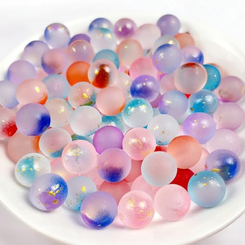 ZhouWei 200 Pièces Billes Enfant en Verre Multicolore 10 mm Diamètre | Petite Bille Rare Smooth Billes oeil de Dragon, pour Projets de Bricolage Enfants Jeu Décoration Maison (10 Couleur)