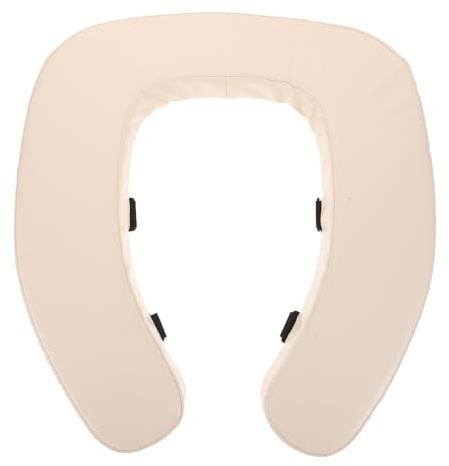 FENICAL Cojín Elevador para Inodoro Acolchado y Asiento de Inodoro Grueso y Ajustable Color Beige Claro Redondos y Alargados Uso en Baño para Personas Mayores y Movilidad Reducida