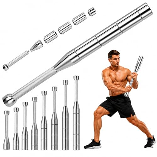 Macebell réglable, 3-10 kg, pour entraînement fonctionnel et musculation | Indian Clubbell ajustable 8 en 1 en acier plein pour la force de préhension, épaules et avant-bras, alternative au kettlebell