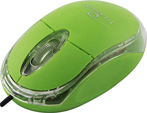 Esperanza Titanum Ratón USB Óptico 1000 dpi Derecha - Ratones (Derecho, Óptico, USB, 1000 dpi, Verde)