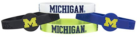NCAA Michigan Wolverines Silicone Bracelets, 4-Pack
