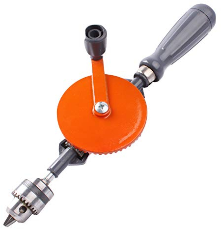 KATSU Handbohrmaschine, 10mm 3/8 Zoll Kapazität Präzisionsfutter Doppelritzel Manuelle Bohrmaschine zum Stanzen von Holz Kunststoff Acryl Leiterplatten 313014