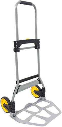 120kg Aluminium Lightweight Folding Sack Truck Hand Trolley Barrow Platform Dolly with Solid Wheels