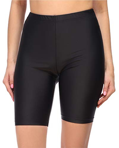 Merry Style Damen Badehose High Waist Schwimmhose für Wassersport SUP Schwimmradler MS10-333 (Schwarz,40)