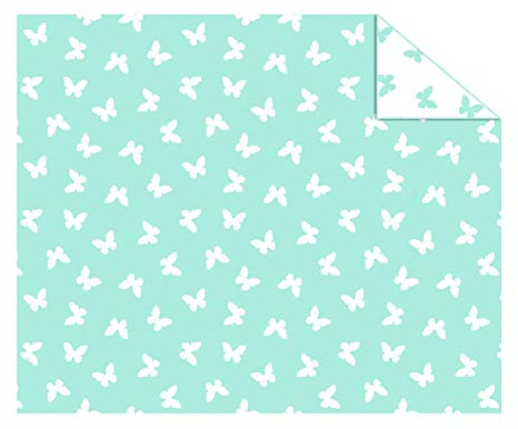 URSUS Cartón fotográfico, diseño, 10 Hojas, 300 g/m², en Formato DIN A4, Impreso por Ambos Lados con Mariposas, de celulosa Fresca, Turquesa