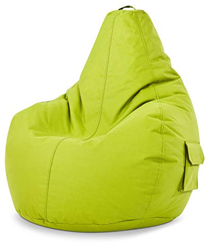 Green Bean© Pouf avec Dossier 80x70x90cm - Gaming Chair avec Remplissage 230L Doux Moelleux Lavable - Bean Bag Coussin de Sol Lounge Chair TABOURETS Fauteuil Relax Gamer Siège de Gaming Vert Clair