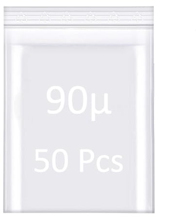 Lot de 50 – 90µ (microns) Sachets à Fermeture Zip Transparent-Plastique 7cm X 10cm – 70 X 100 mm
