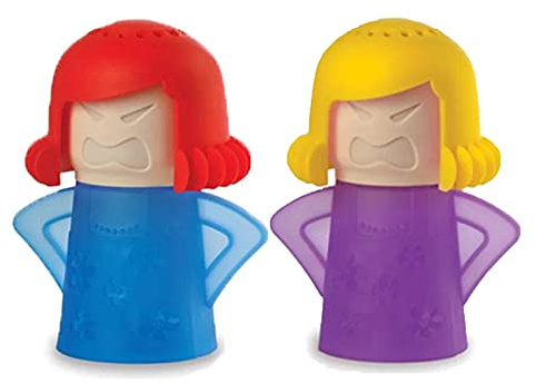 2 Stücke Mikrowellenreiniger, Angry Mama Mikrowelle Dampfreinige, Dampfreiniger für Küche Zuhause Mikrowelle Büro Küchenreiniger Werkzeug