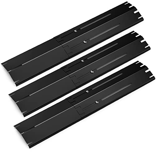 Universal Placa de Calor Piezas, 29,8 cm a 53,3 cm Accesorio de Calor de Acero Inoxidable Duradero, Adecuado para Placa Calor Barbacoa Gas en Parrilla de Gas (3 Piezas, Acero porcelánico)