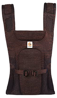 Ergobaby Aerloom Babytrage für Neugeborene bis zum Kleinkind, 3-Positionen Ergonomische Babybauchtrage Rückentrage Baby-Tragetasche aus Formaknit Material, Black Pearl