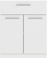 Oggi Vena Zweitürige Kommode Breite 71 cm Minimalistisch Modern mit 16 mm Schichtstoffplatte Trendiges Design für Wohnzimmer Schlafzimmer Arbeitszimmer Weiß