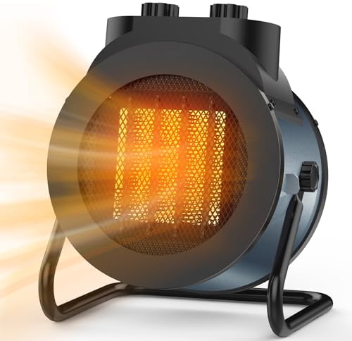 Elevoke Space Heaters for Indoor Use, 1500W PTC Electric Heater with 90°Adjustable Angle, Fast Safety Heat, Small Portable Heater for Office Home (Blue)